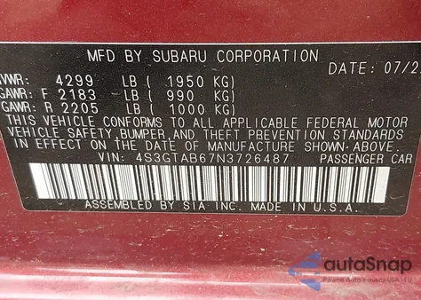 2022 Subaru Impreza Base 5-Door from USA, damaged, VIN 4S3GTAB67N3726487